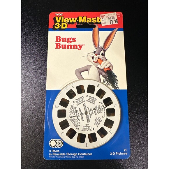 Vintage 1990 Tyco View-Master 3D Bugs Bunny Reel Set – Sealed - Picture 1 of 6